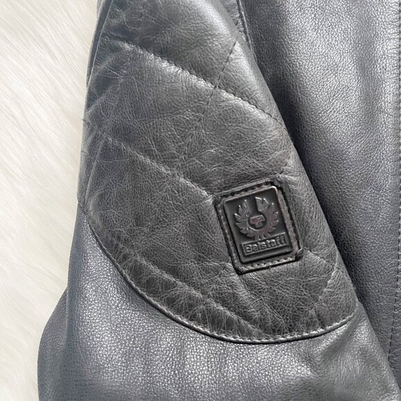 Belstaff Black Outlaw Beckham Waxed Italian Calf Leather Motorcycle Jacket - Picture 6 of 11